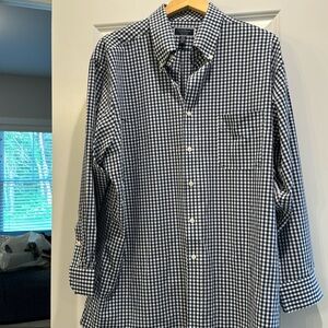 Club Rooms Men’s Long Sleeve Dress Shirt 17 1/2 32-33 gingham navy
